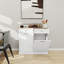 Armoire poubelle de cuisine à deux tiroirs et deux compartiments basculants - blanc