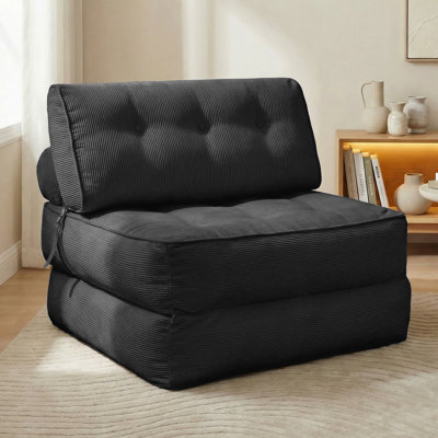 Canapé-lit pliant de 33,5 po, canapé convertible pour adulte avec oreiller avec rembourrage en mousse haute densité, canapé-lit portatif confortable pour salon de chambre à coucher
