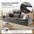 Cioffi 122"W Oversized 3 Piece Down Blend Modular Cloud Modular Sofa with Removable Cushion Cover-1447335831