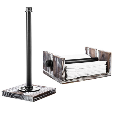 Wood Tabletop Paper Towel Holder