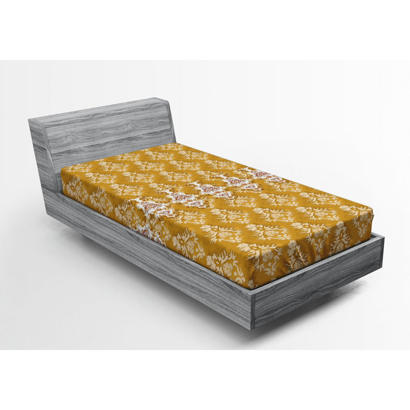 Microfiber Floral Fitted Sheet, Twin Fitted Sheet