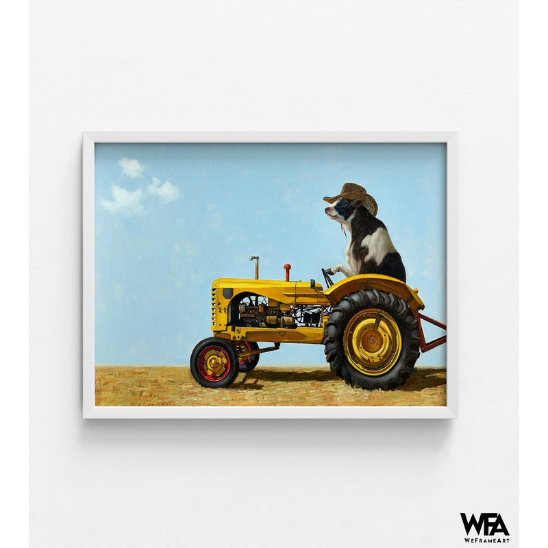 «Cowboy» par Lucia Heffernan, Reproduction encadrée avec passe-partout, H 42 po x l 56 po, Blanc