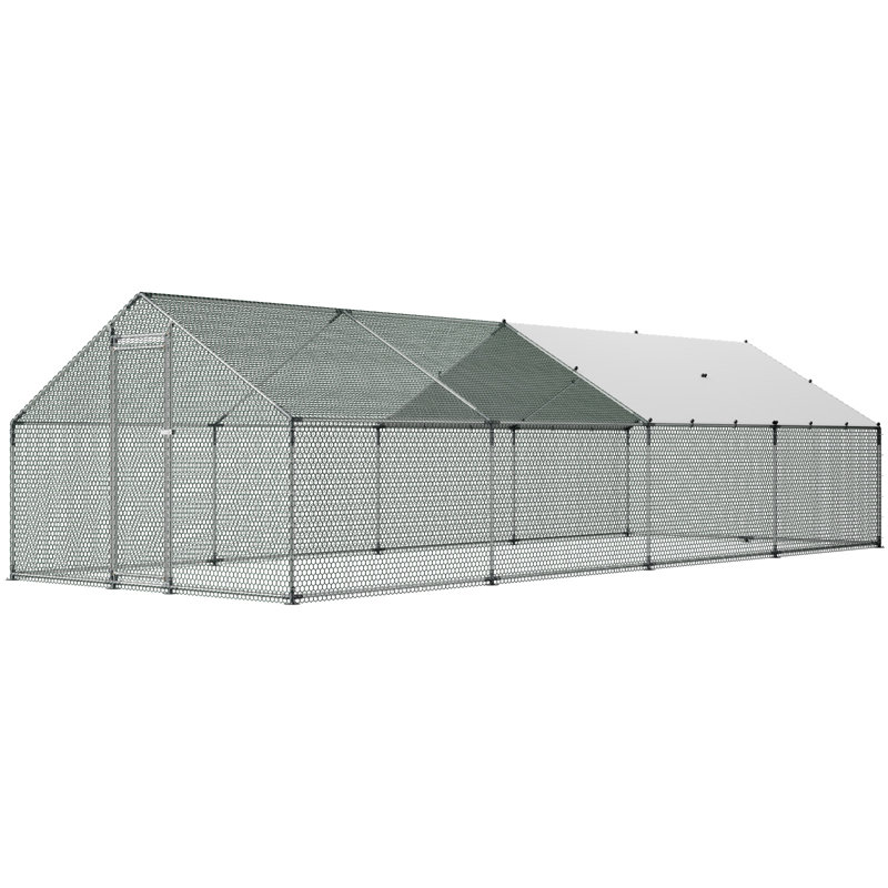 Cage à lapin 118,11 x 314,96 x 78,74 po, enclos en cuivre gris avec ventilation