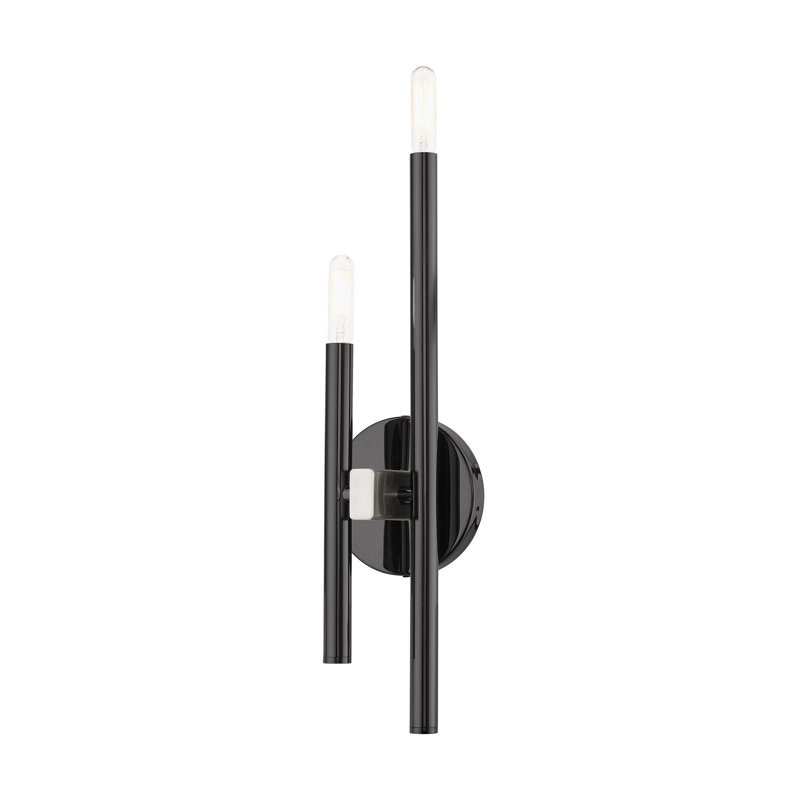 Steel Armed Sconce, Black Chrome