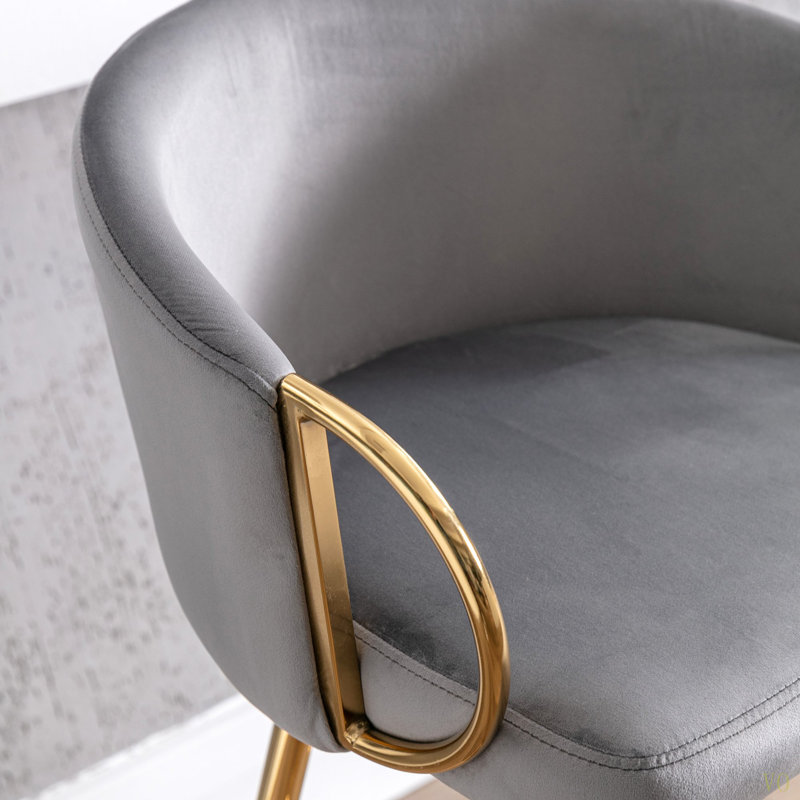 Ensemble de 30 tabourets de bar de 30 pouces avec repose-pieds chromé et base simple en velours, Gris