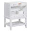 Base de meuble-lavabo de salle de bain seulement - blanc, bois massif et avec tiroir et tablette ouverte pour un rangement peu encombrant de 24 po