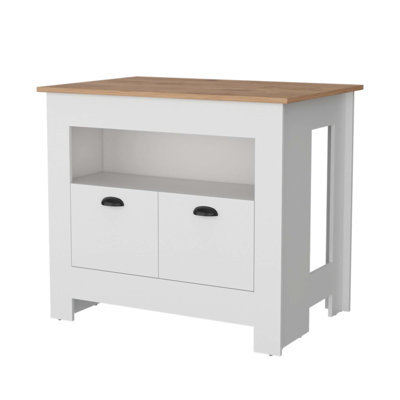 Stylish 2-Door Kitchen Island with Ample Storage and Durable Construction, Perfect for Modern Kitchens and Efficient Organization.
