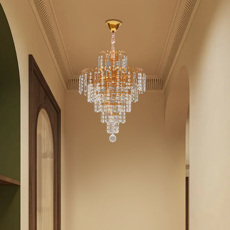 6 - Light Dimmable Tiered Chandelier