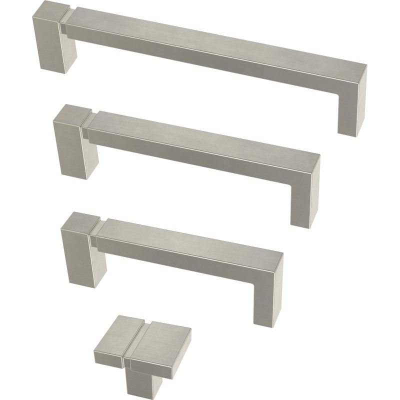 Ensemble de poignées barre asymétrique 5,0625 po, Nickel brossé, 3"