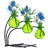 Creative 3 Piece Table Glass Bud Vase Set - Metal Holder-881360552