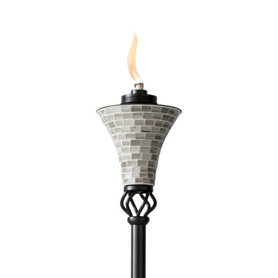 TIKI® Brand Easy Pour 62 Inch TIKI Torch Ceramic Mosaic Gray - 111813468