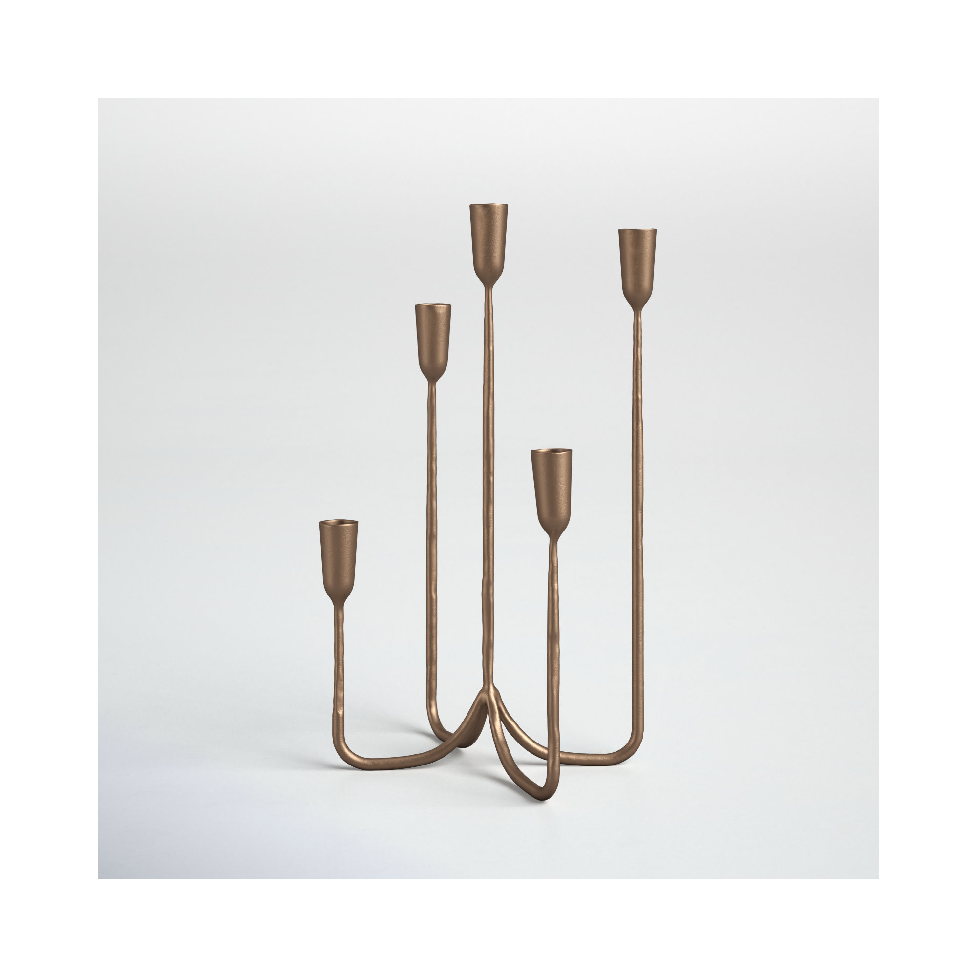 Brass Tabletop Candelabra, 17.25" H x 11.5" W x 11.5" D