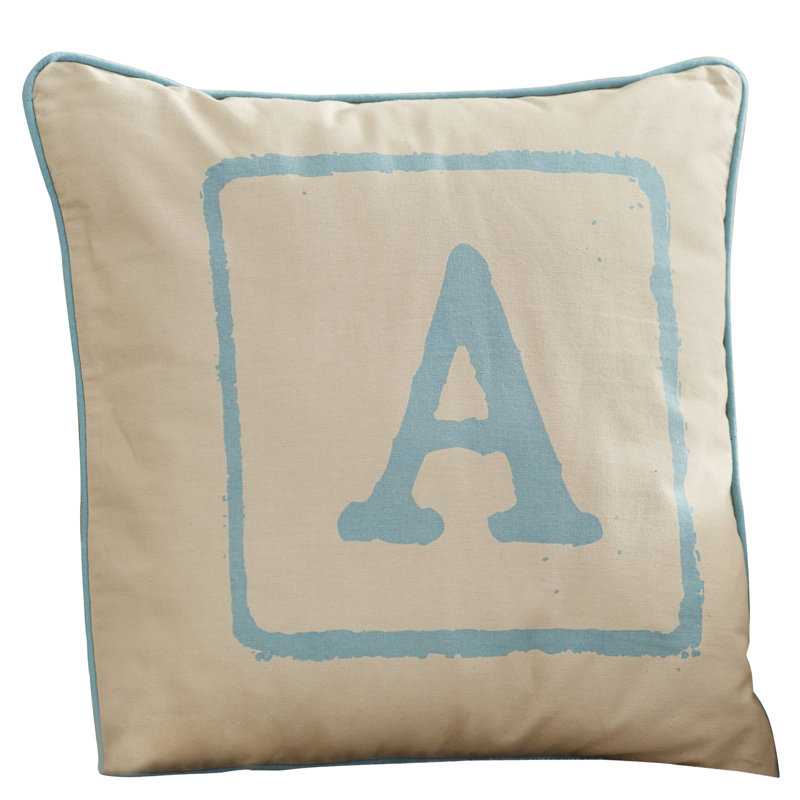 Coussin décoratif en coton, Z, Brun clair / beige, 22 po x 22 po