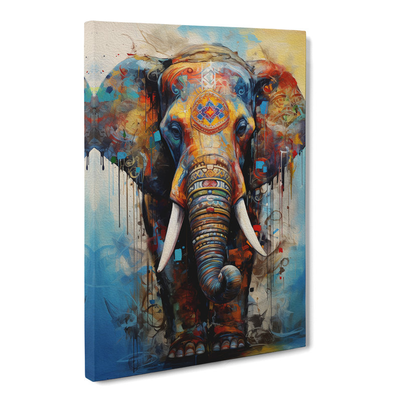 Elephant Informel - Wrapped Canvas, 50cm H x 35cm W x 3cm D