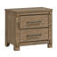 Ensemble de chambre à coucher Queen, design à panneaux, chêne brun antique, 4 pièces avec 2 tables de chevet-136170845