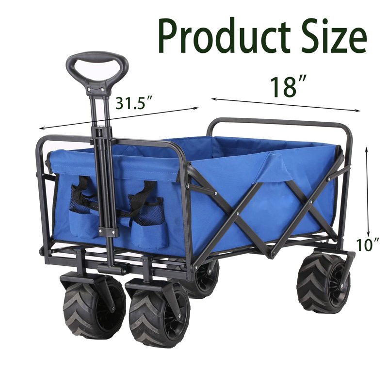 Chariot de chariot pour l'extérieur, H 10 po x l 31,5 po x P 18 po, Bleu