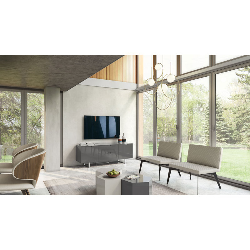 Centre Coffee Table, 14" H x 18" L x 18" W, Glossy Chateau Gray