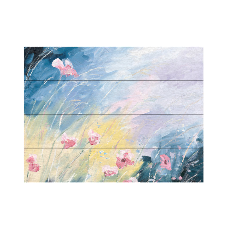 Meredith Howse Blooms Swaying In The Breeze Wood Slat Art, H 18 po x l 22 po