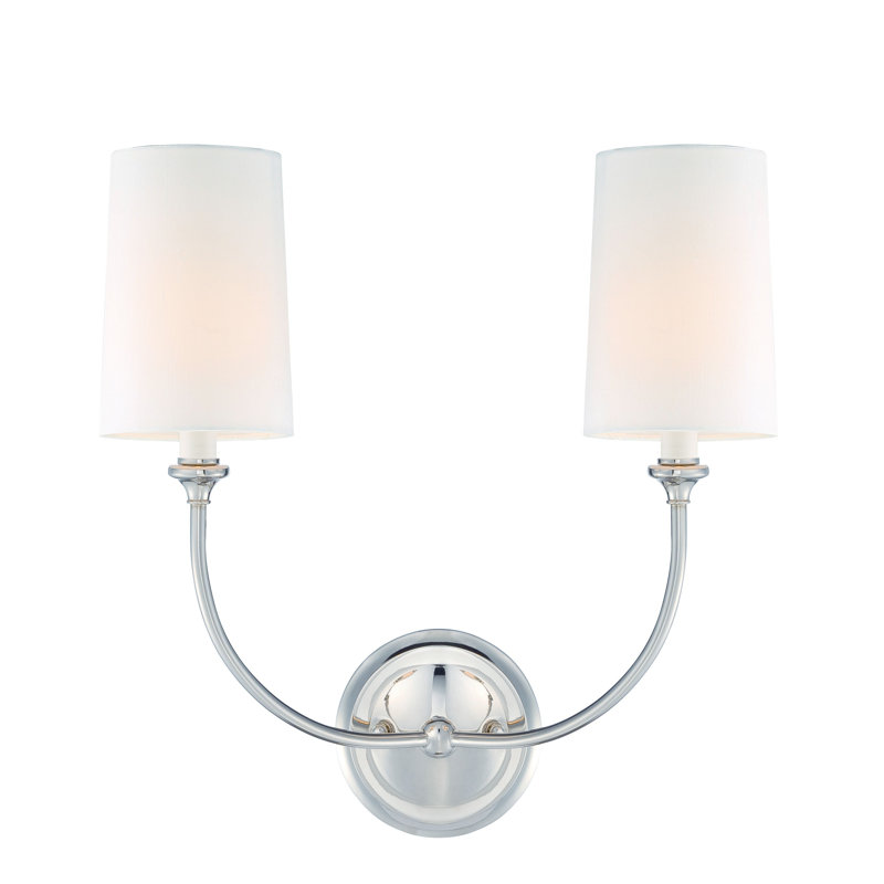 2 - Light Armed Sconce, Polished Nickel