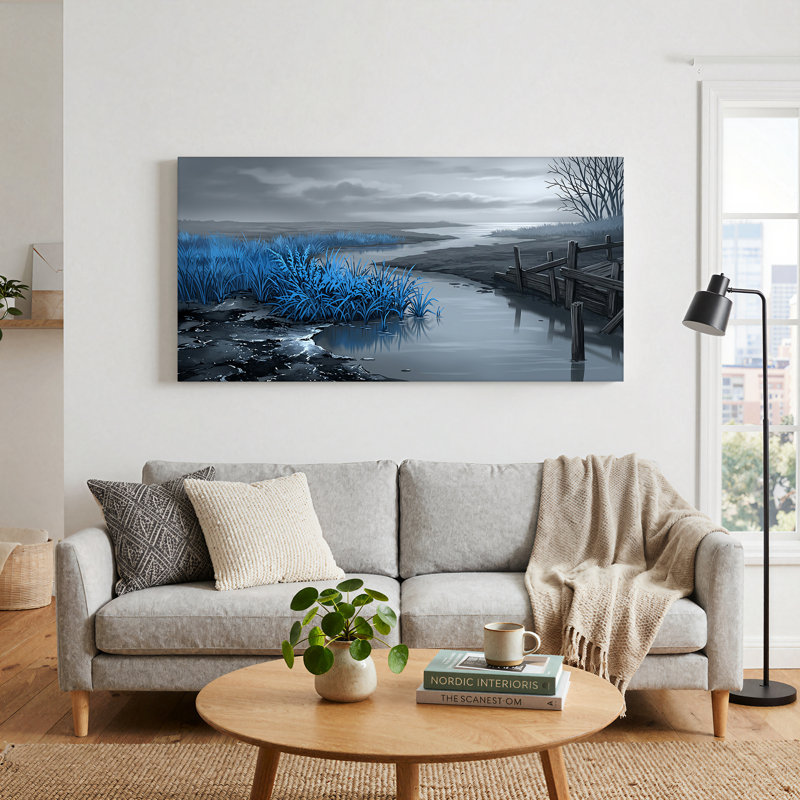 Art mural sur toile Blue River, L 58 po x H 28 po