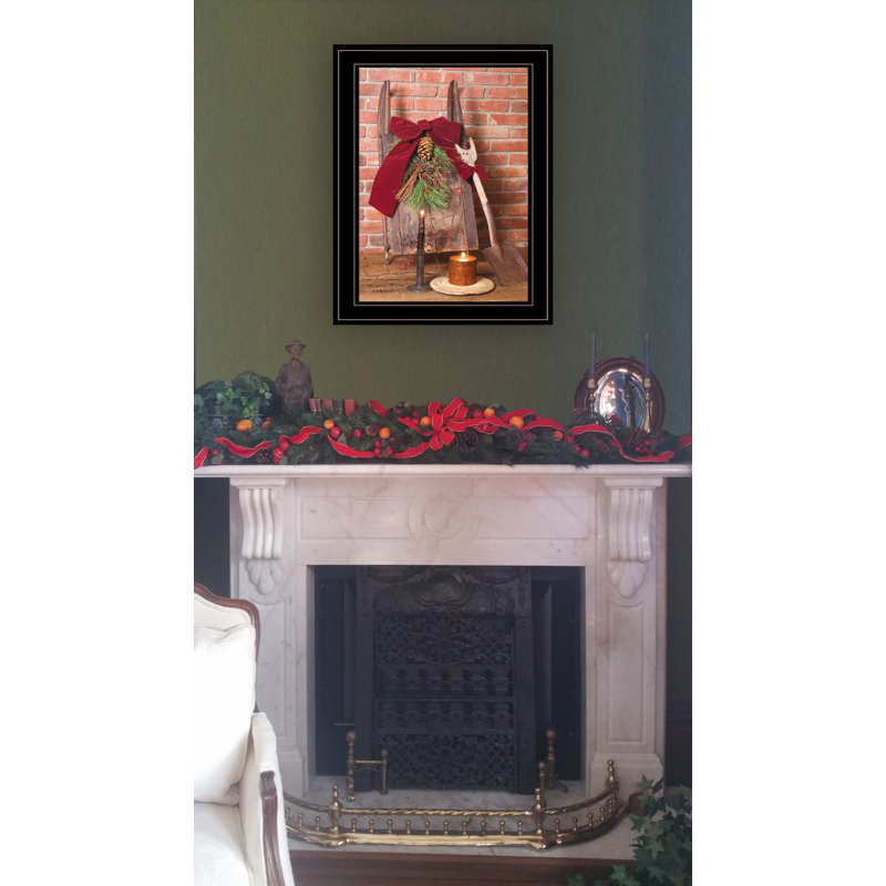 Let Christmas Live par Billy Jacobs - reproduction d'art sur papier encadrée, 21" H x 15" W  x 1" D, Noir