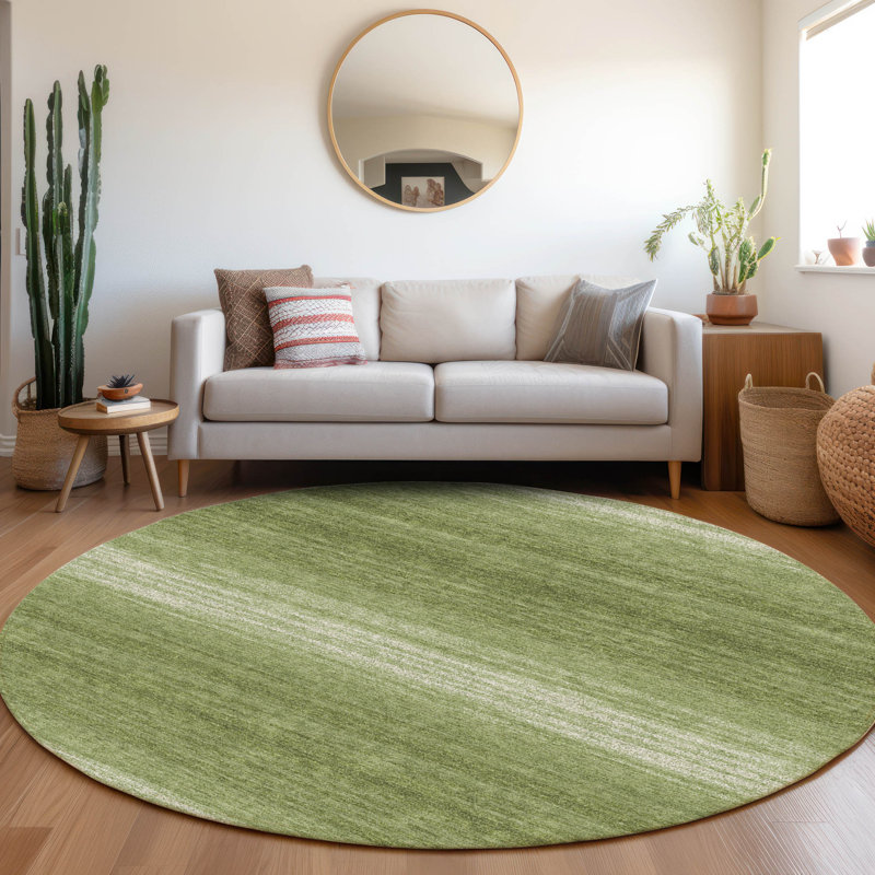  Machine Washable Indoor/Outdoor Chayden ACN1033 Lavender Rug, Round 8'