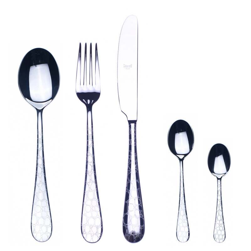 Ensemble de couverts Coccodrillo avec cuillères à moka - 30 pièces - Acier inoxydable, Argent argent