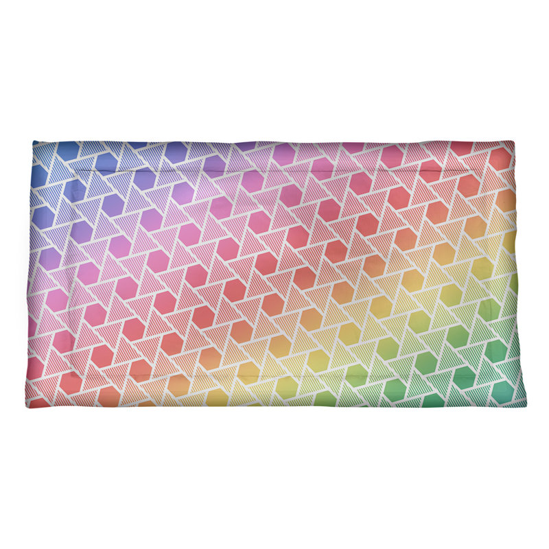 Taie décorative hexagones et triangles Katelyn Elizabeth, Standard, Arc-en-ciel, Polyester