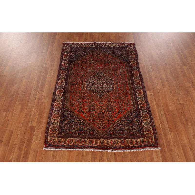 Tapis traditionnel orange en laine à médaillon 4 x 6