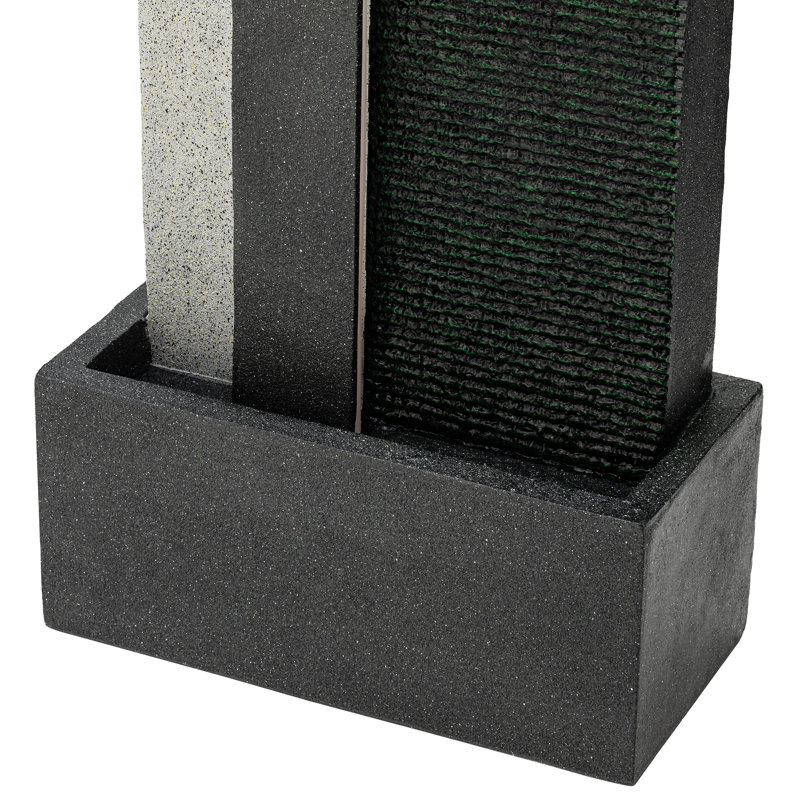 38.25"H Oversized Morden Textured Surface Polyresin Outdoor Floor Fountain With Pump And LED Light (KD)