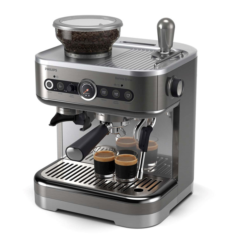 Philips Barista Brew Semi-Automatic Espresso Machine with Frother, 250gr Bean Container