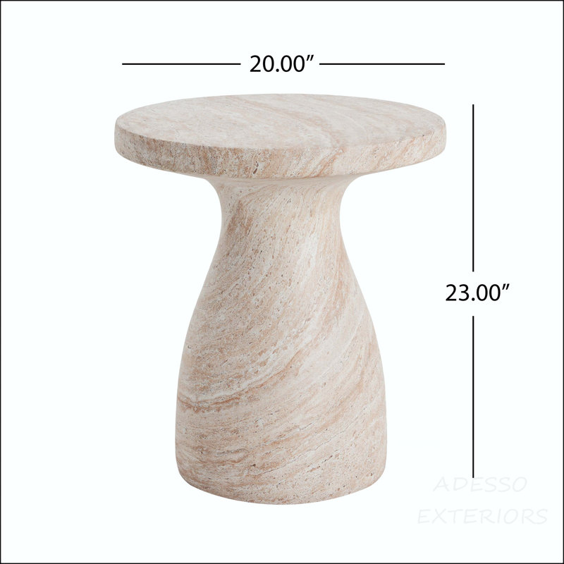 Table d'appoint en sablier Travertine MGO