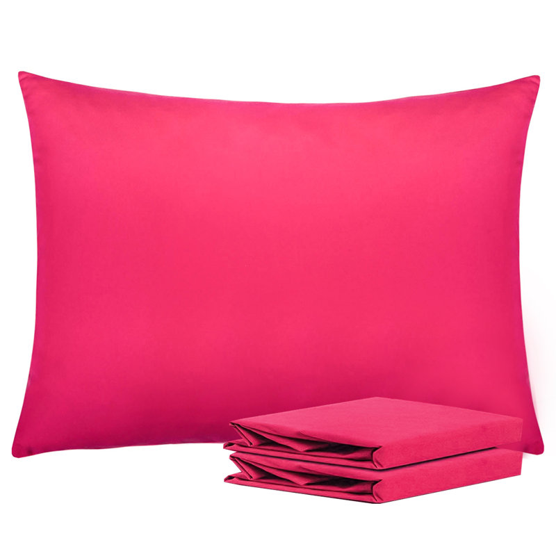 Bed Pillowcases, 1800 Brushed Microfiber Pillow Cases with Envelope Closure - NTBAY, Magenta, Standard