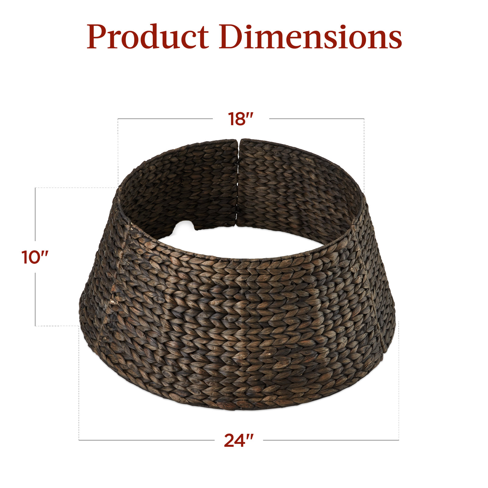 Rattan Tree Collar, 10" H x 24" W, Espresso