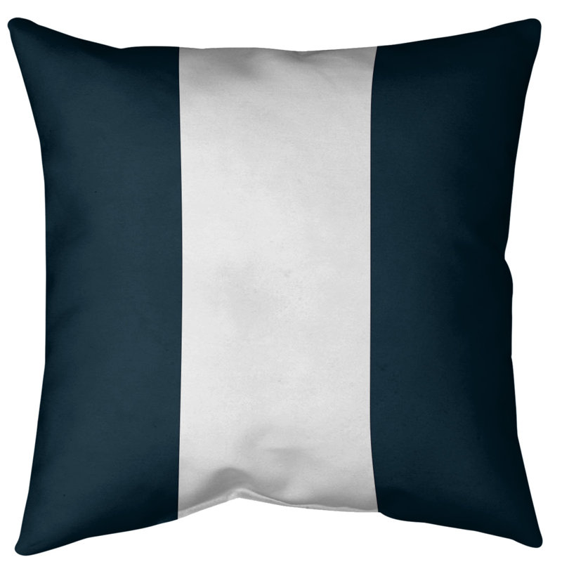 Housse de coussin, 20 po x 20 po, Bleu / Blanc, Faux lin