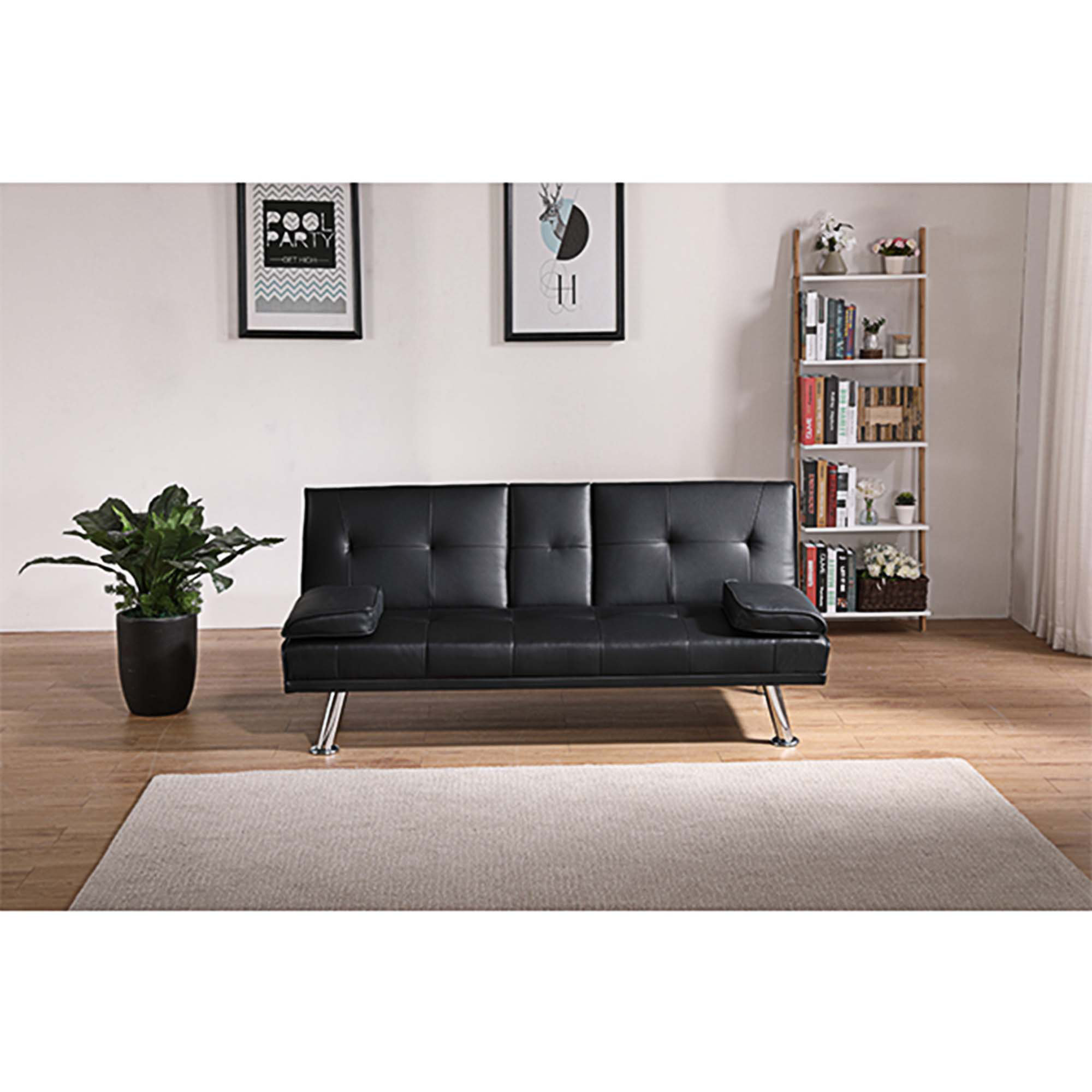 Homall Convertible Futon Sofa Bed Couch Upholstered Sleeper Sofa Angle  Adjustable Lounge Sofa,Dark Gray 