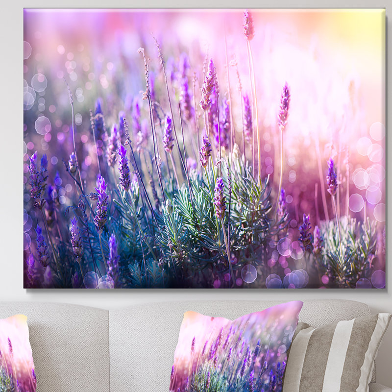 Growing and Blooming Lavender - Graphic Art Print, 12" H x 20" W x 1" D, Metal