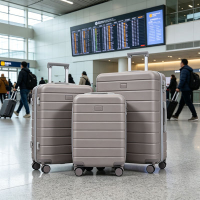 Ensemble de valises de voyage en ABS de qualité supérieure, ensemble de valises à verrou TSA 3 pièces avec des tailles de 20, 24 et 28 pouces avec des roues pivotantes à 360 °