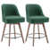 Swivel Upholstered Counter Stool with Solid Wood Frame