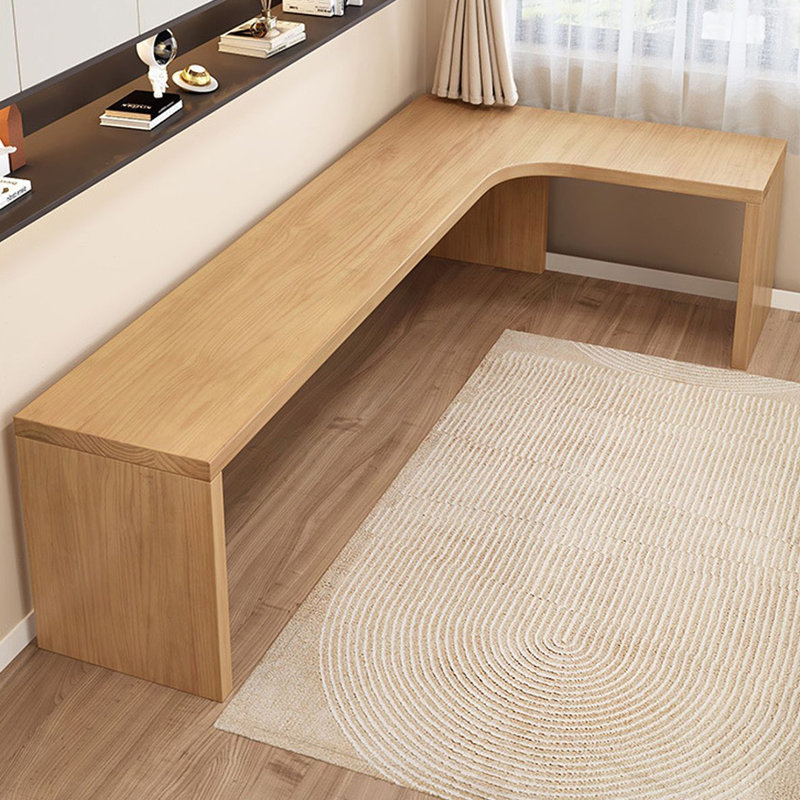 Burlywood L shaped desk,corner desk with Solid Wood, 29.53" H x 78.74" W x 47.24" D, Right Hand Return 