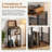 3-Tier Record Rack with Storage, Holds Over 100 Records, Iron Frame, Versatile Side Table Design, Adjustable Legs, Mid-Century Modern Style, Black and Brown-569545596