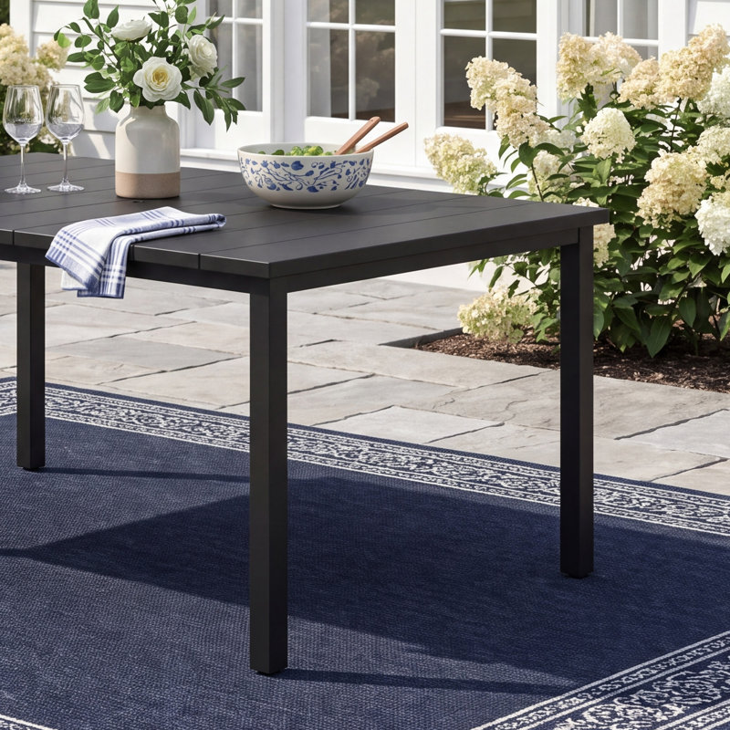 Outdoor Rectangular Dining Table, Black
