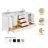 Flynt 67'' Solid Wood Double Bathroom Vanity in White, with 0.75'' Carrara Marble Top, Center, Rectangle Sink-130617051-90979898-130617054