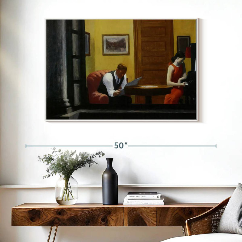 Chambre à New York, 40 po x 27 po, Cadre flottant blanc