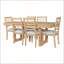 7 Piece Farmhouse Style Extendable Dining Table Set