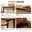 Bancs minimalistes en bois massif avec un design incurvé pour le hall d'entrée et le salon-1963002110