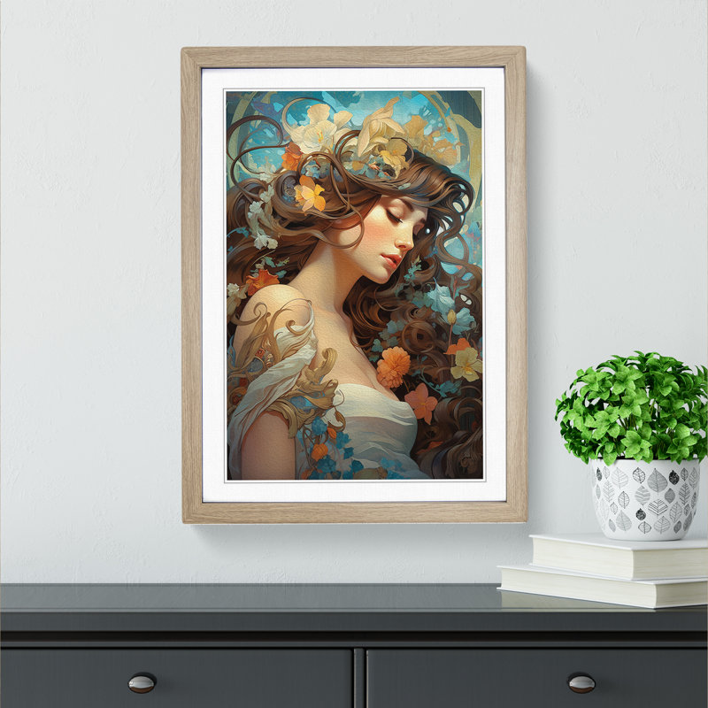 Single Picture Frame Print on Wood, Oak Framed, 64cm H x 46cm W