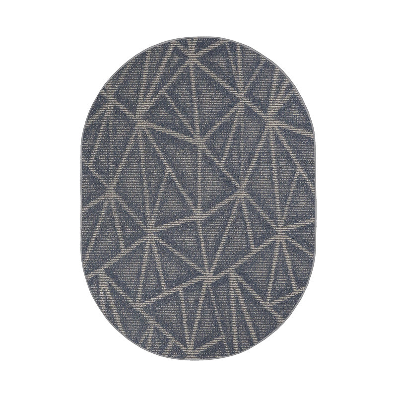 Tapis bleu marine Deyoung, Ovale 12 pi x 15 pi