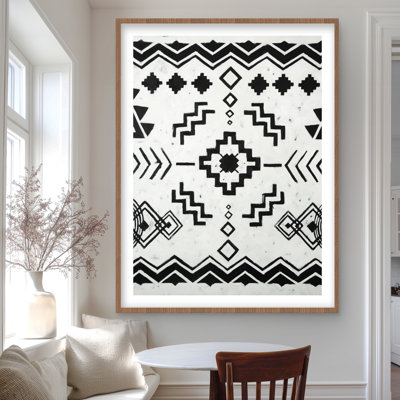 Ethnic Patterns - Shapes Bohemian Framed Matted Print Decor