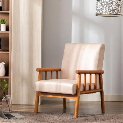 Fauteuil de style moderne Mid-Century de 25 po de largeur, chameau clair